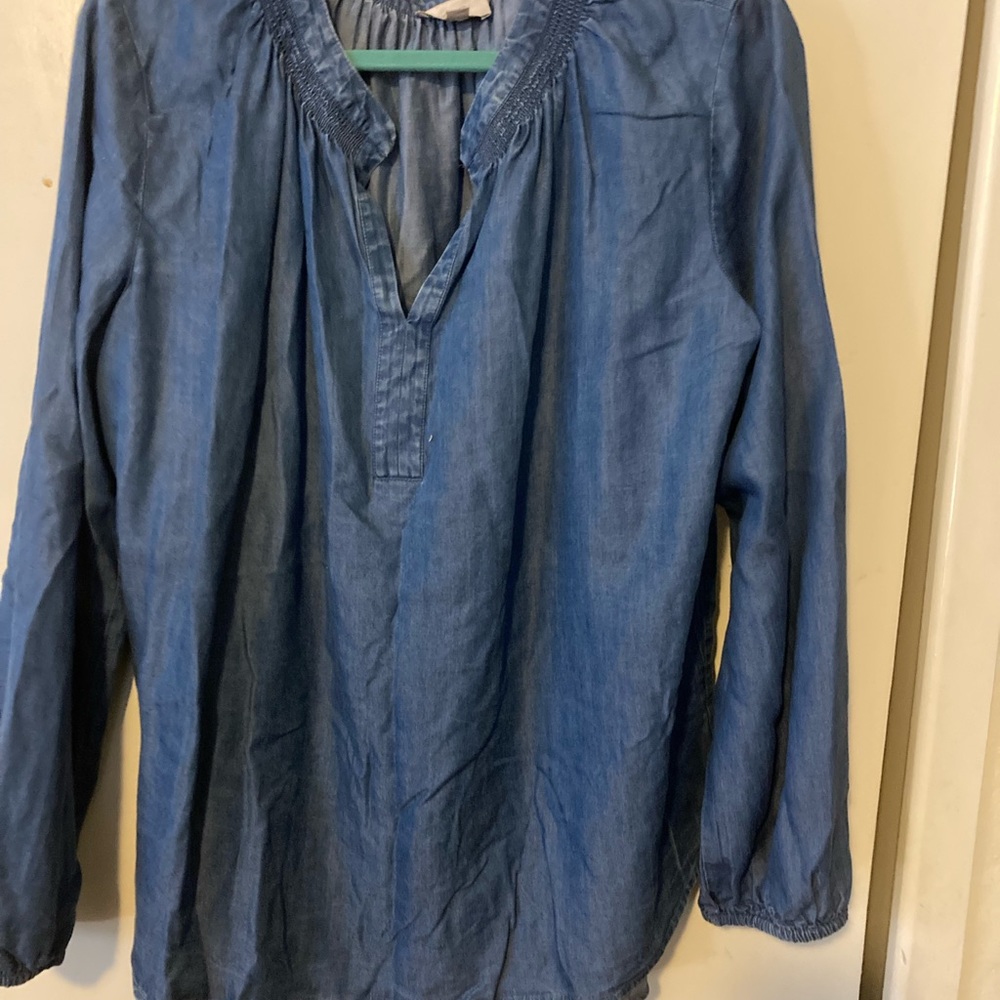 Long sleeve denim blouse